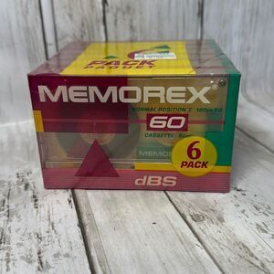 6 Pack Memorex dBs 60 min Normal Position Audio Cassette Tape